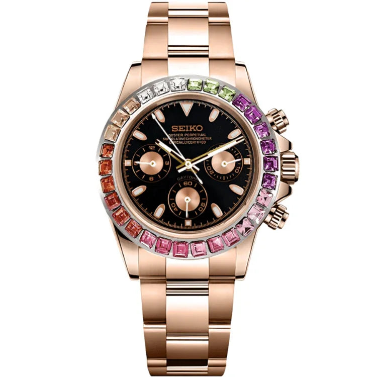 SEIKTONA | Rainbow Bezel – ROSE GOLD - WB MOD WATCHES
