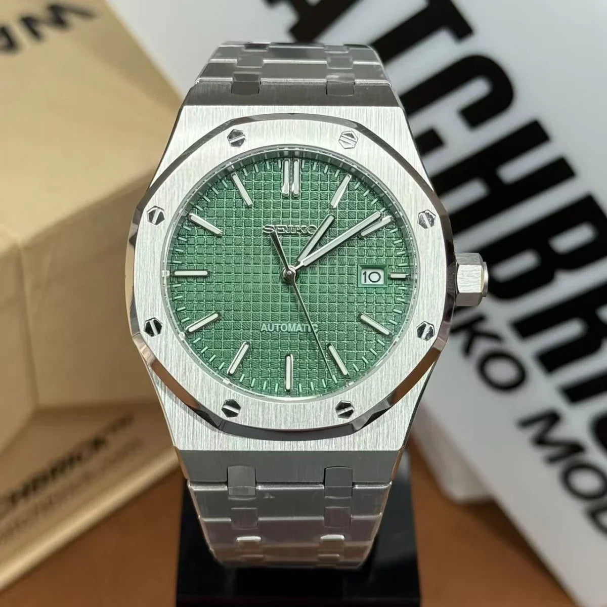 SEIKOAK | Forest Brushed Green NH35 - WB MOD WATCHES