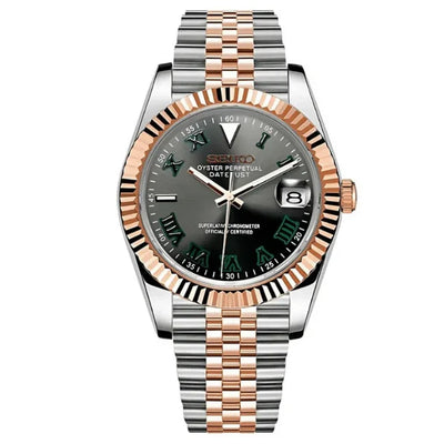 JUSTMOD | Two-Tone Green Roman NH35 - WB MOD WATCHES