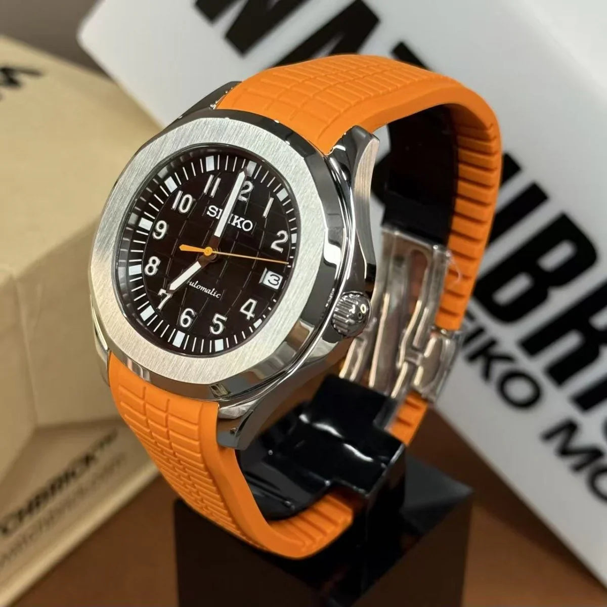 AUQAMOD | Volcano Orange NH35 - WB MOD WATCHES
