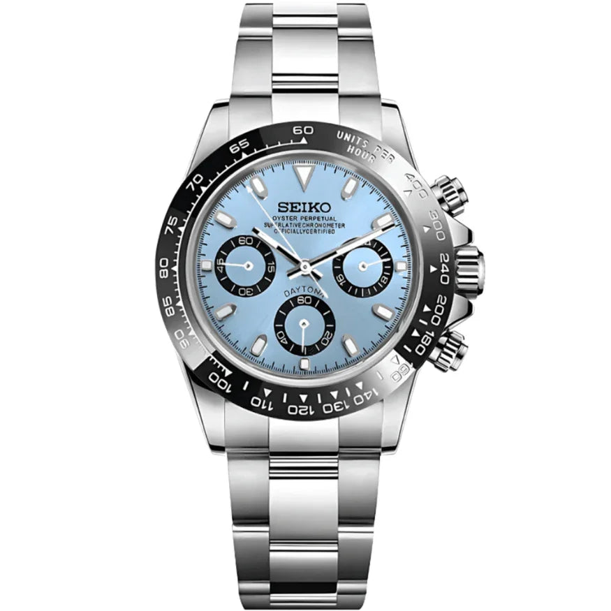 SEIKTONA | Ice Blue VK63 - WB MOD WATCHES