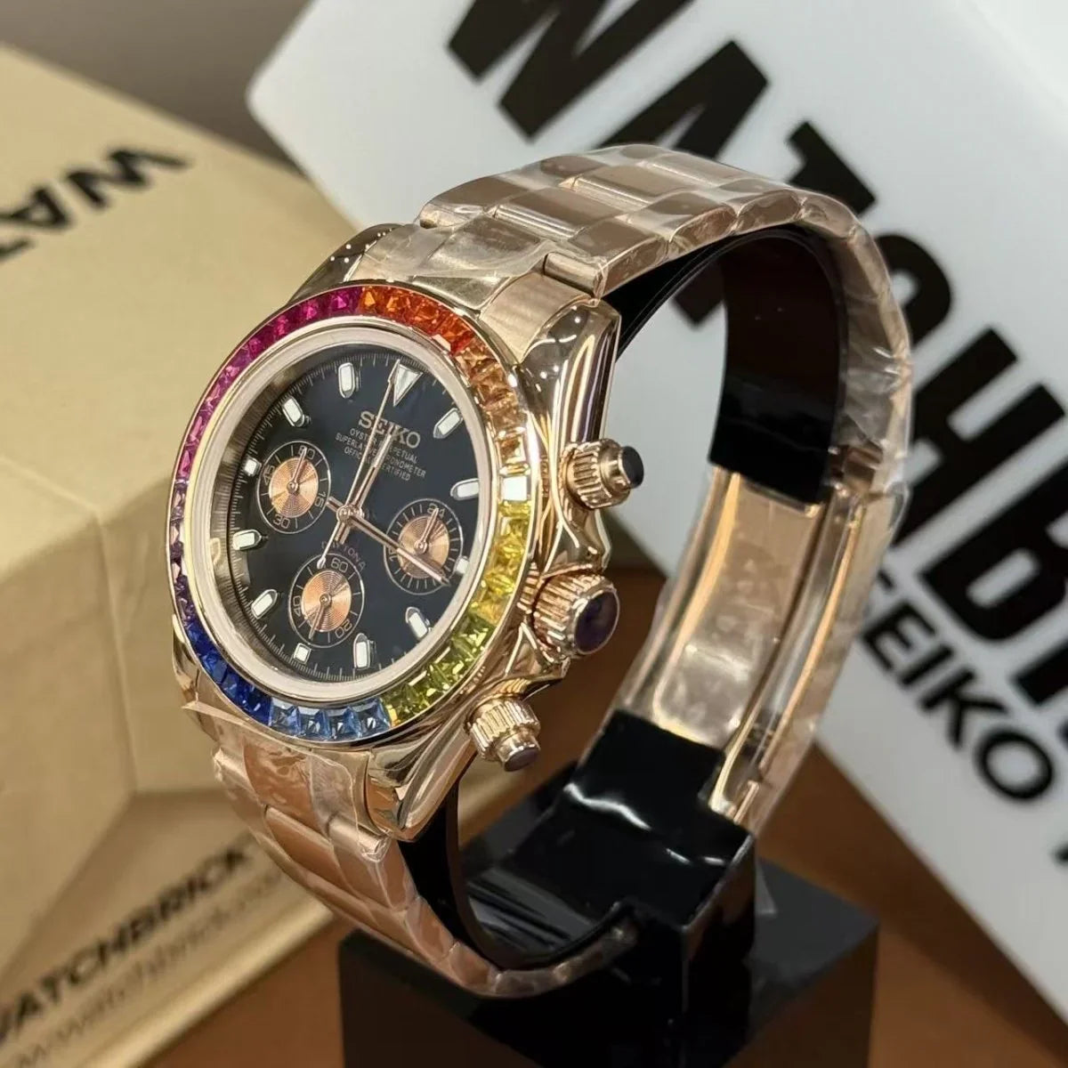SEIKTONA | Rainbow Bezel – ROSE GOLD - WB MOD WATCHES