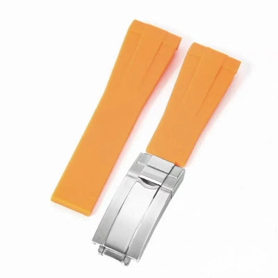 Curved-End Rubber Strap | 20mm Silver Clasp - WB MOD WATCHES