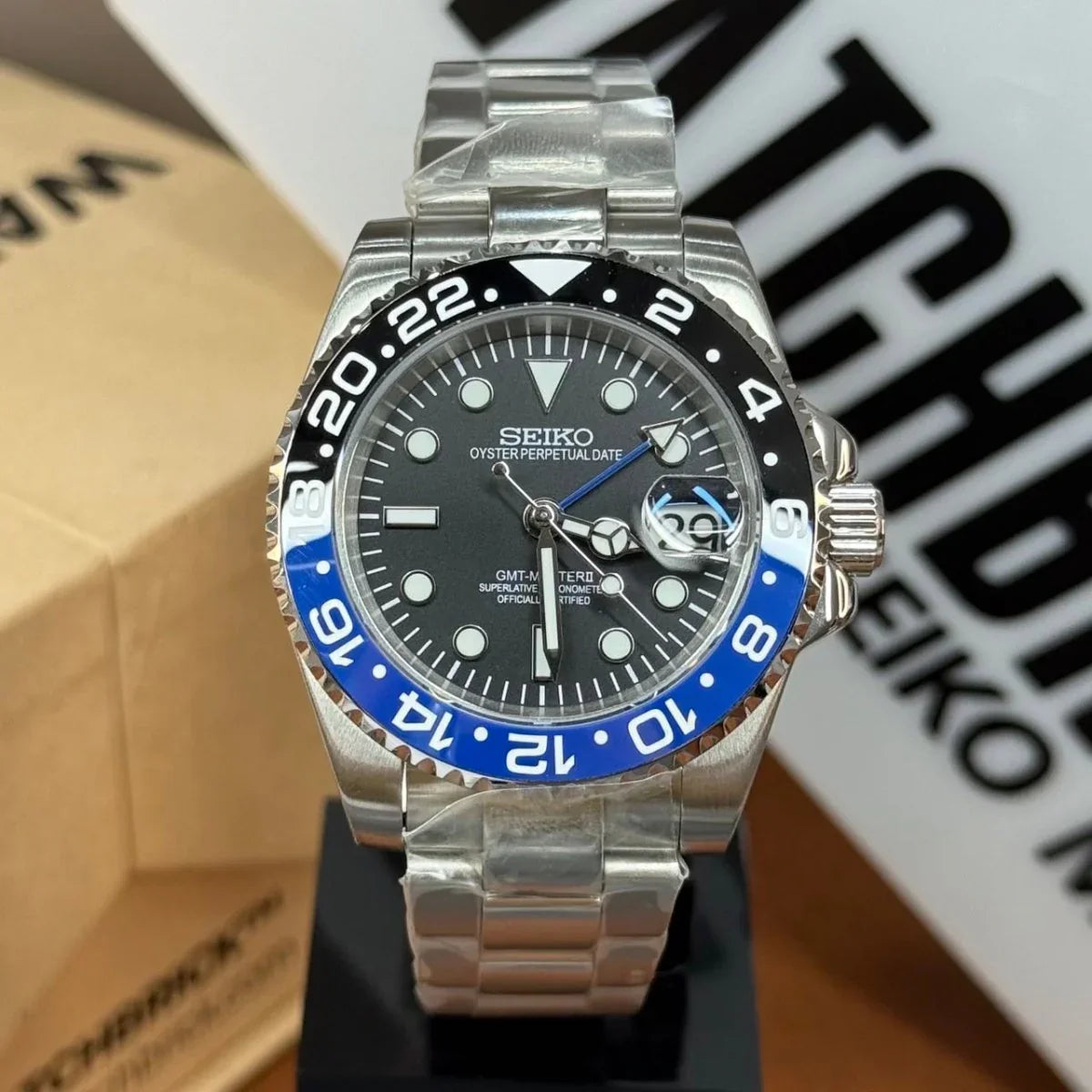 GMTMOD | Batman NH34 GMT - WB MOD WATCHES