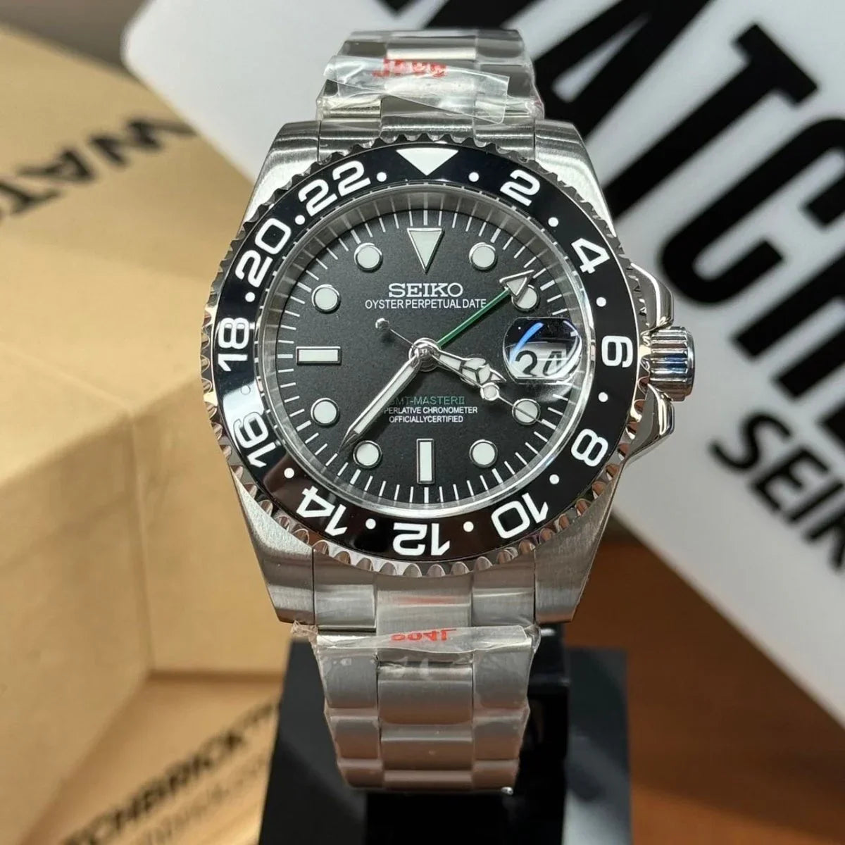 GMTMOD | Black Bezel NH34 - WB MOD WATCHES