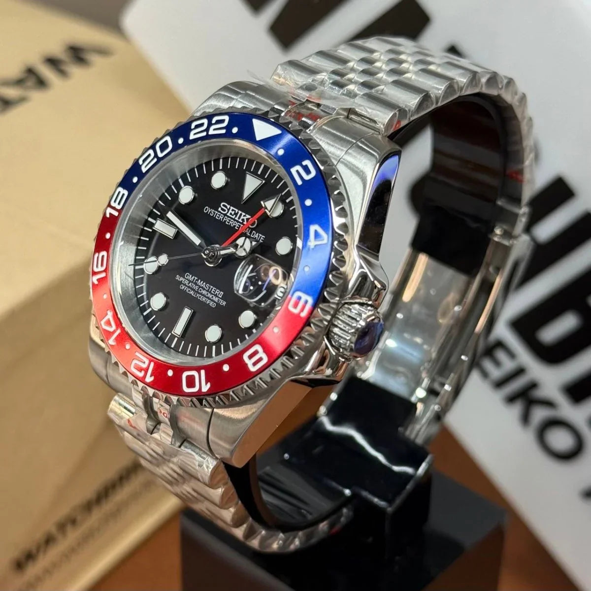 GMTMOD | Pepsi NH34 Dual-Time - WB MOD WATCHES