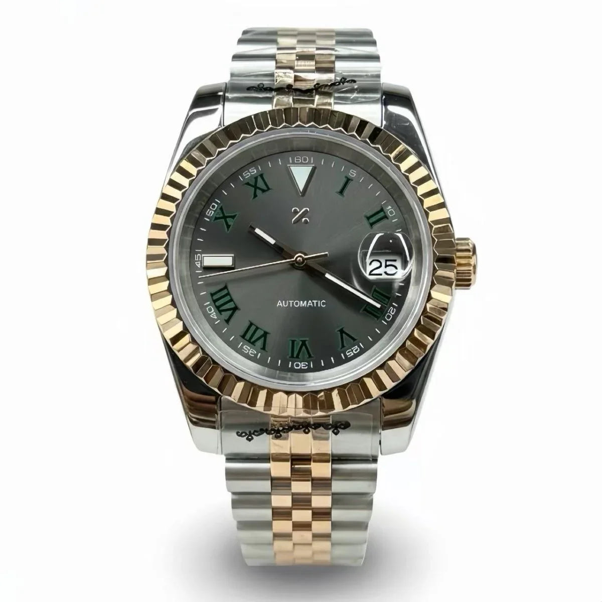 JUSTMOD | Two-Tone Green Roman NH35 - WB MOD WATCHES