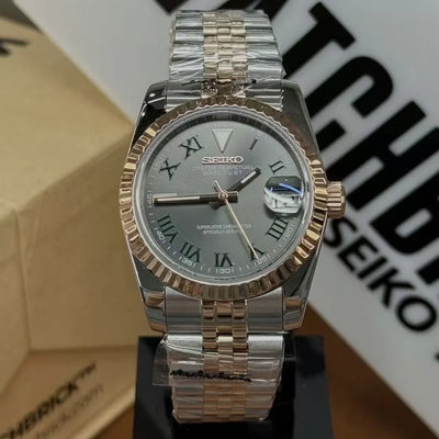 JUSTMOD | Two-Tone Green Roman NH35 - WB MOD WATCHES