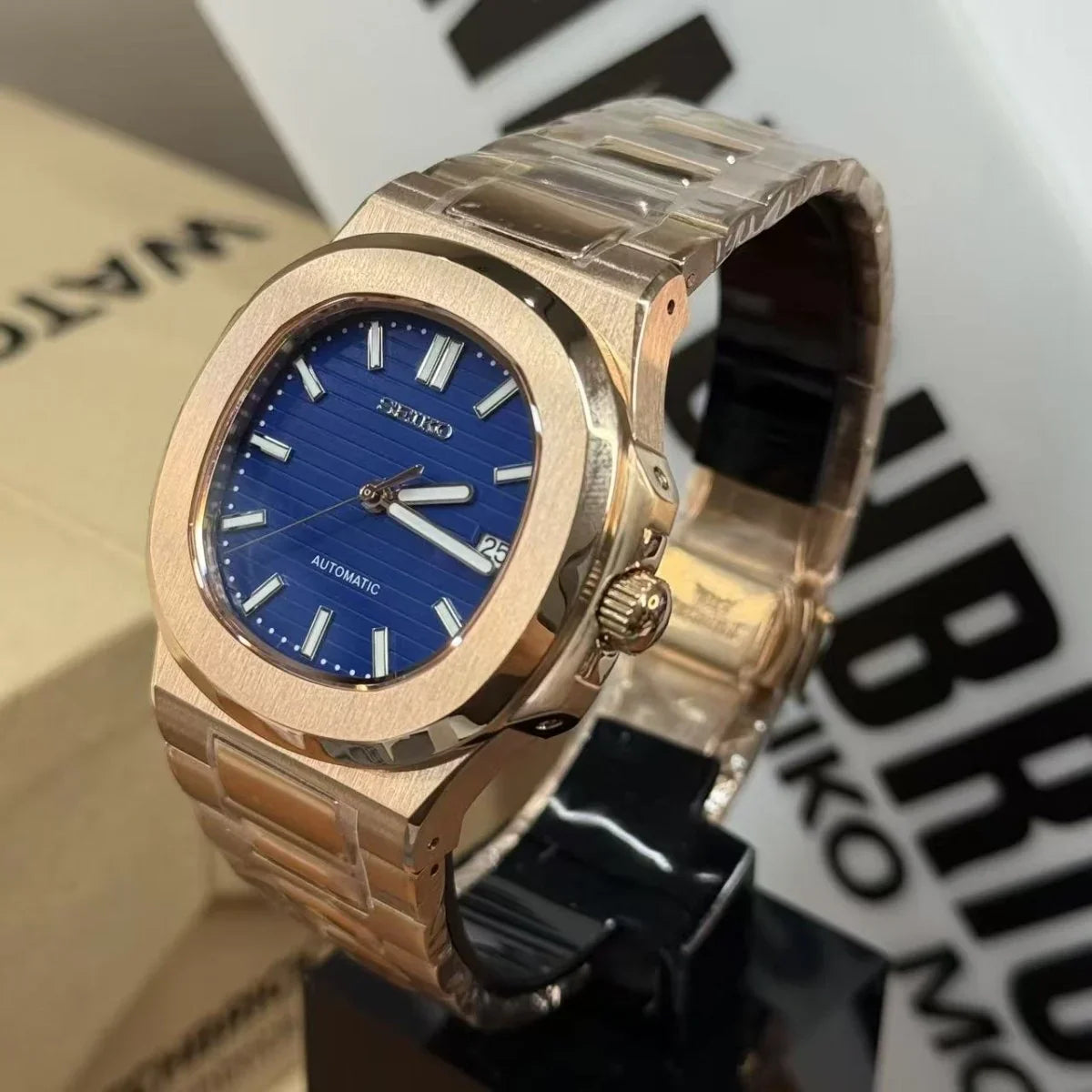 NATIKO | Blue Dial Rose Gold - WB MOD WATCHES