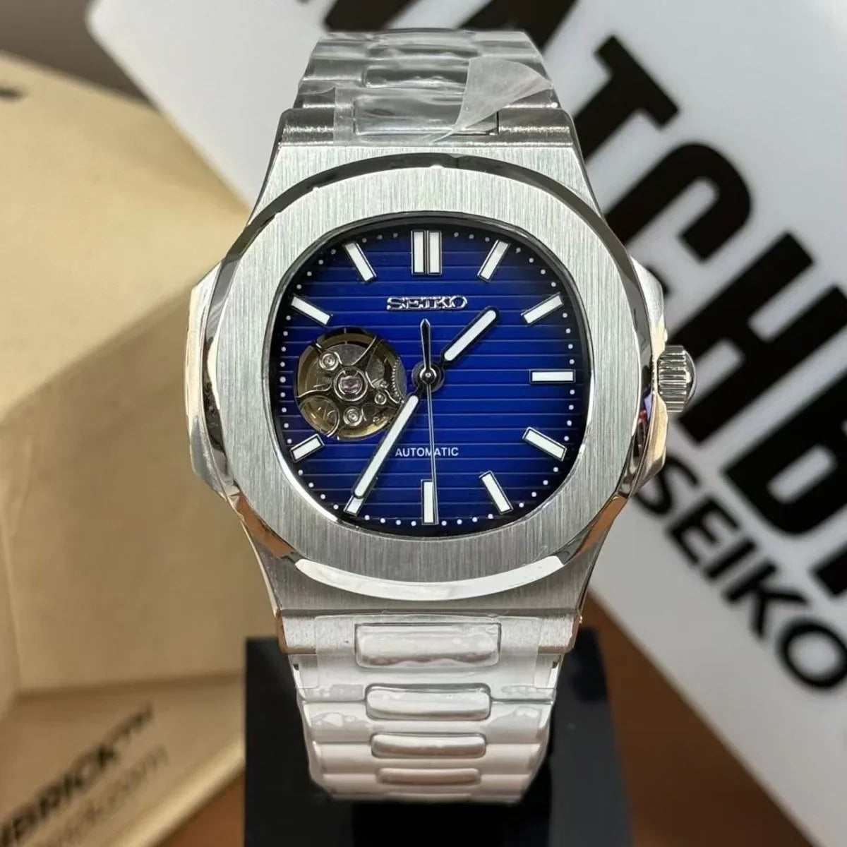 NAUTIKO Mod Open Heart Dark Blue - WB MOD WATCHES