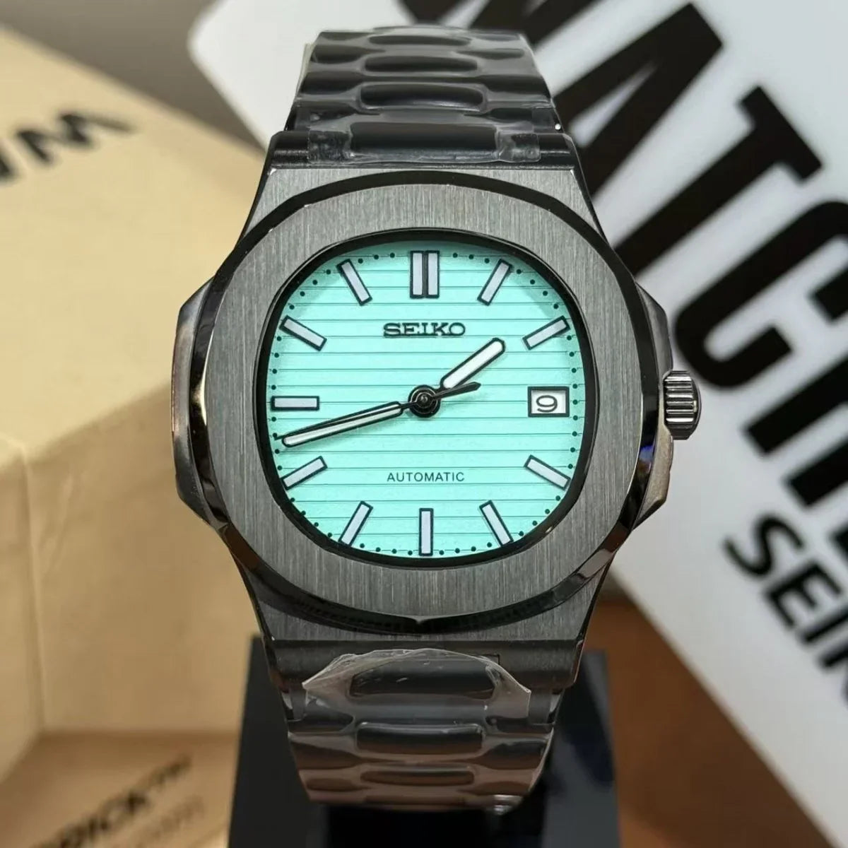 NAUTIKO – Tiffany Blue Dial | Black Case Edition - WB MOD WATCHES